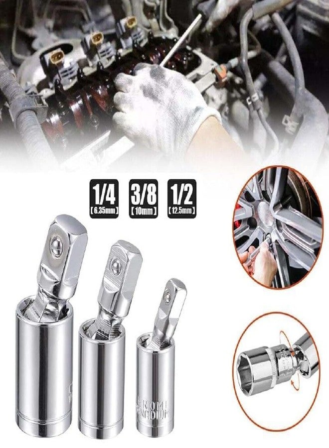 Nexllent Impact Universal Joint Socket Sets 1/4 Inch, 3/8 Inch, 1/2 Inch Swivel Extension Drive U-Joints for Socket Adapter, Bar Extension, 360 Degree Rotation Impact Wrench Accessories - Image 2